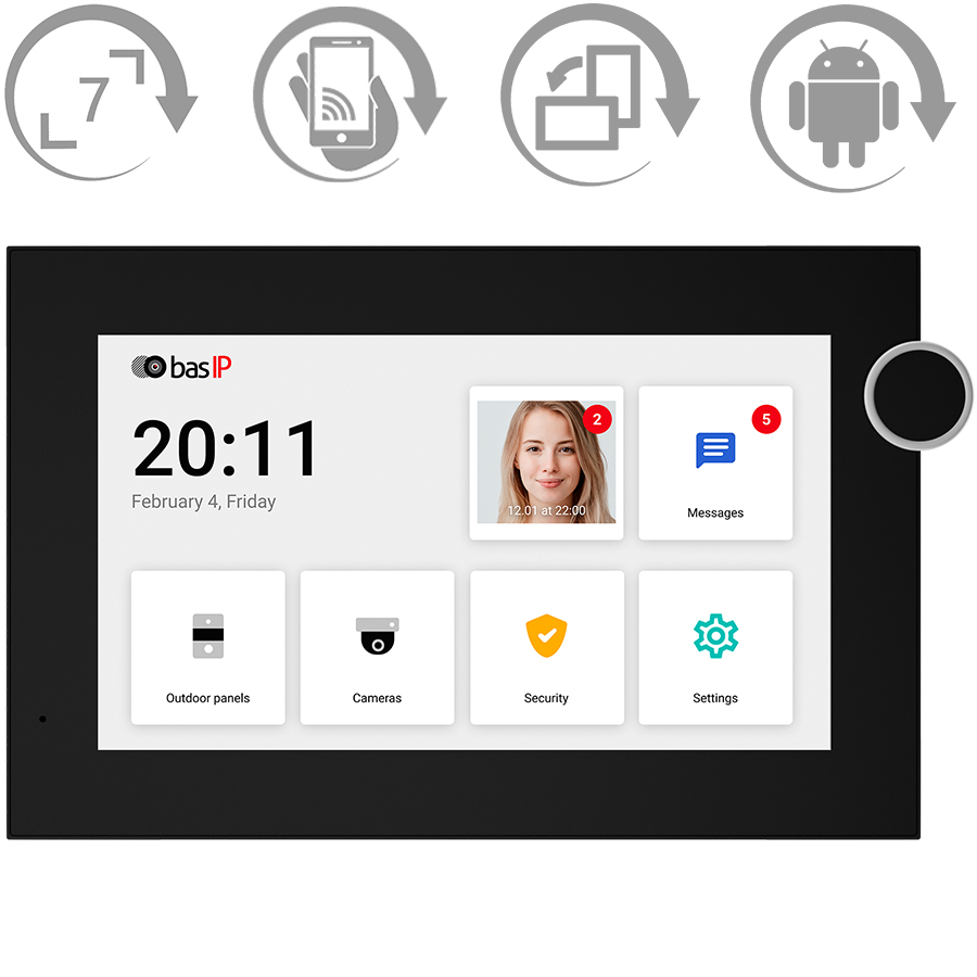 IP Відеодомофон BAS-IP AZ-07L Black