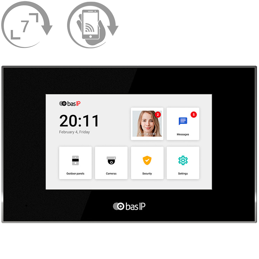 IP Відеодомофон BAS-IP AQ-07LL Black